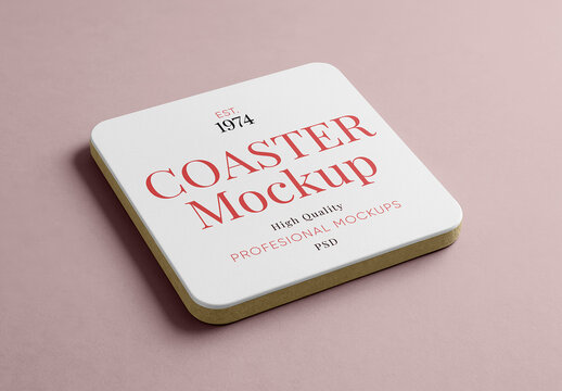 Thick Coaster Mockup