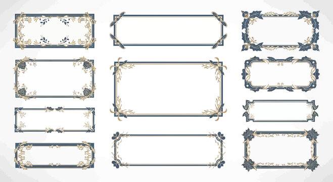 Elegant Decorative Frames with Floral Motifs - Vintage Border Designs