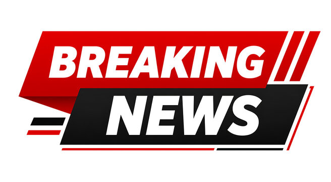 Breaking news live update with logo on screen display