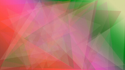 Fototapeta premium Vibrant red, pink, and green polygon facets form a dynamic abstract background, creating a lively modern mood for design, branding, and digital art.
