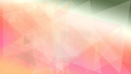 Obraz premium A serene low-poly abstract background blending pink, peach, and mint tones into gentle facets and soft light, ideal for branding, presentations, and digital design.