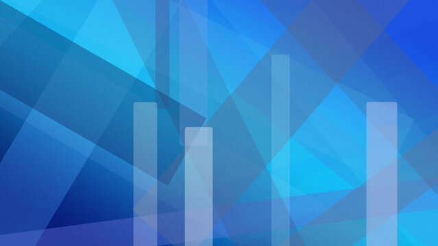 A calm abstract composition of blue geometric shapes with soft vertical bars, ideal for modern tech, finance, or presentation themes with a clean, futuristic mood.
