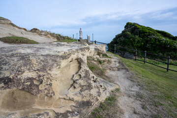 Obraz premium Eroded Sandstone Cliff Wall at Ubara Risokyo, Chiba, Japan