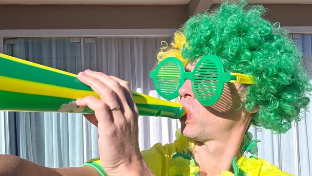 torcedor brasileiro celebra vit&oacute;ria do brasil 