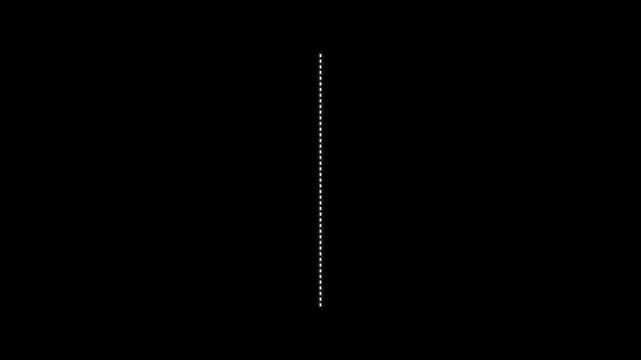 Minimalist white dotted vertical line animation on black background, modern abstract motion border 4k video.