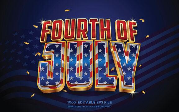 Independence Day 3D Editable text style effect