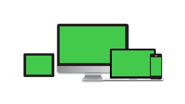Responsive Multi-Device with Green Screen Mockup Animation