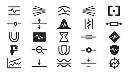 Fototapeta premium Science laboratory and research experimental icons with science icon, wave
