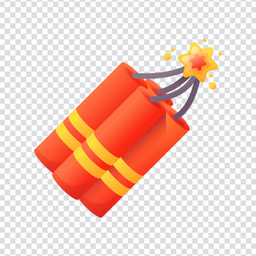 Dynamite Explosive Bomb Danger Fuse Demolition Icon Design