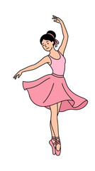 Graceful Ballerina Performing a Classical Ballet Dance Pose in a Pink Tutu and Pointe Shoes © Nomads Studio