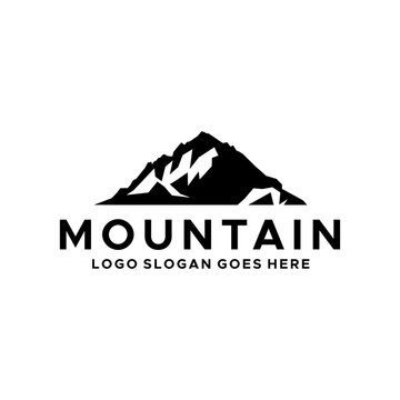 Mountain black logo vector image