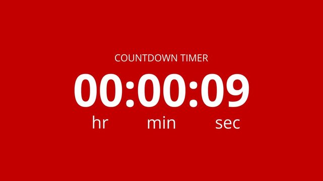 15 second circle Countdown timer from 15 to 0 animation, fifteen second countdown timer with alpha channel. 