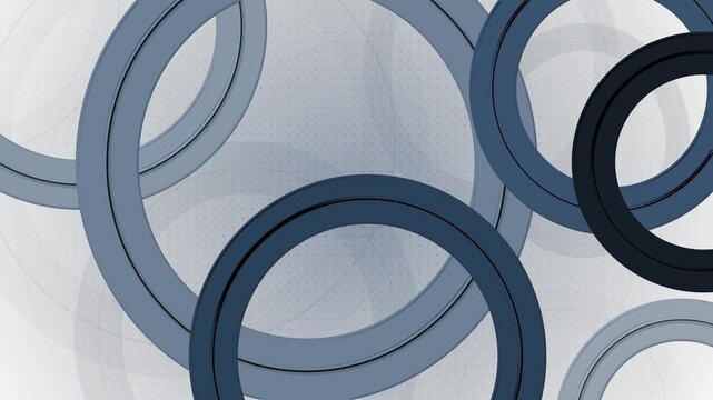 Abstract background with overlapping circles and rings in a modern geometric pattern animation