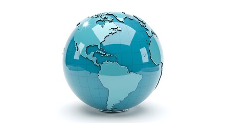 Fototapeta premium Shiny blue 3d planet earth globe illustration