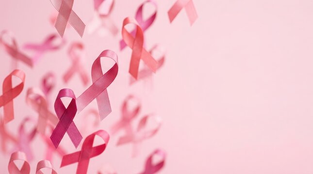 Abstract soft background with pink ribbon for women health