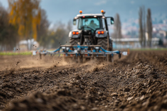tractor working in the field