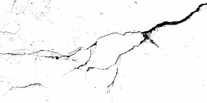 Cracked plaster texture with a white background displaying a distressed and fragmented surface broken chipped