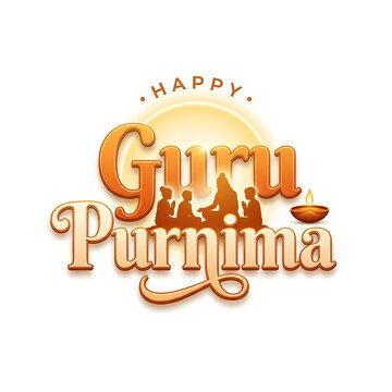 Happy Guru Purnima typography logo banner poster concept in illustration. 