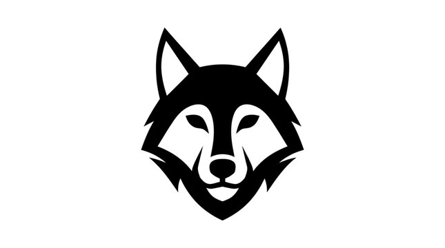 Black Wolf Head Logo Design.