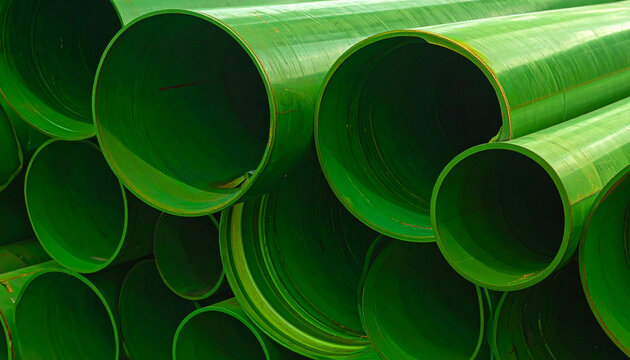 Green pipes abstract construction