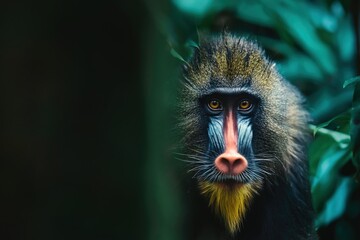 Obraz premium Majestic Baboon in Lush Greenery
