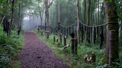 Fototapeta premium Mysterious Path Through Lush Green Forest