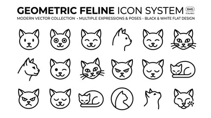 Geometric Feline Icon System. © Chomsin