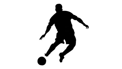 Fototapeta premium Black silhouette of a person running in motion.
