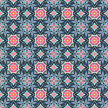 Luxury vintage oriental floral pattern background illustration for textile fabric and wallpaper design