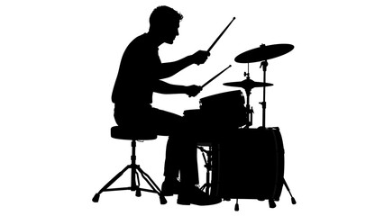 Fototapeta premium Silhouette of a musician playing electric guitar on stage.