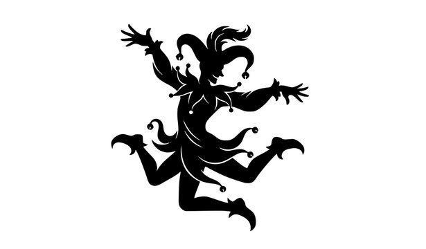 Playful Joker Silhouette Vector Design for April Fools and Party Graphics