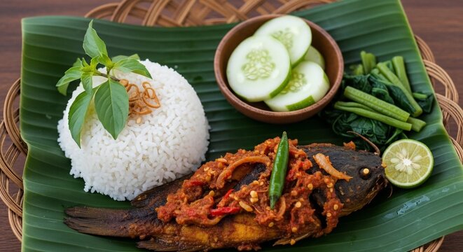 Grilled fish dish presentation