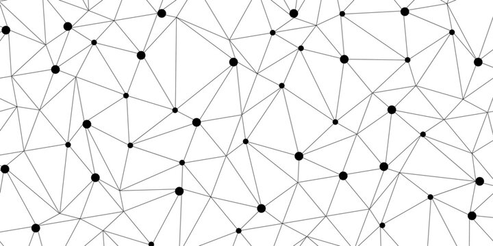 Technology abstract white digital background of connected dot with black line .many squares and rectangle shapes .Internet connection network high digital technology with connecting points and