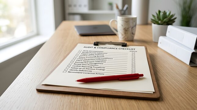 Close-up of clipboard with handwritten notes on desk