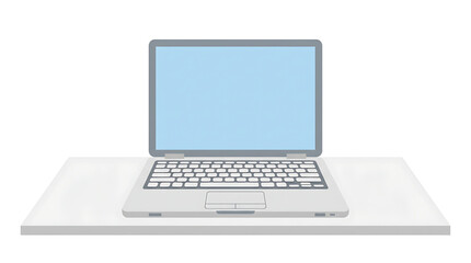Fototapeta premium Open laptop on a white desk