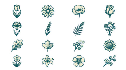 Collection of various flower illustrations. © Afif
