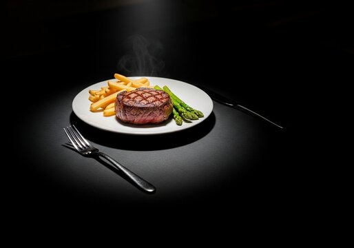 Grilled steak with side dishes