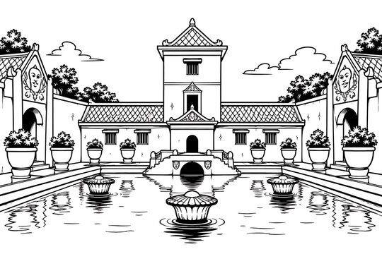 The iconic "swimming pool" at Taman Sari Kraton Yogyakarta is actually the Umbul Pasiraman (or Umbul Binangun)