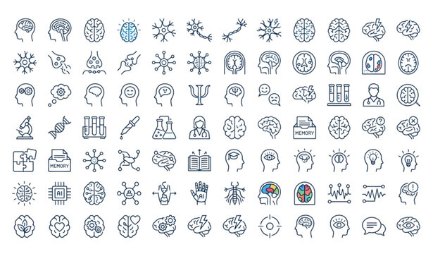 Brain and neuroscience related icons