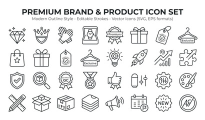Fototapeta premium Premium brand and product icons set