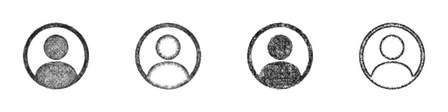 Sketch profile icon design set