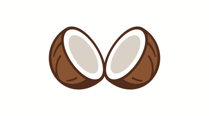 Fototapeta premium Coconut Halves Vector Illustration