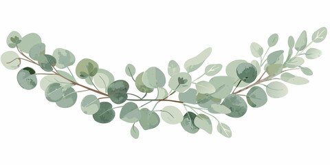 Eucalyptus branch watercolor illustration with muted green tones on a white background eucalyptus branch eucalyptus leaves watercolor painting © Rina