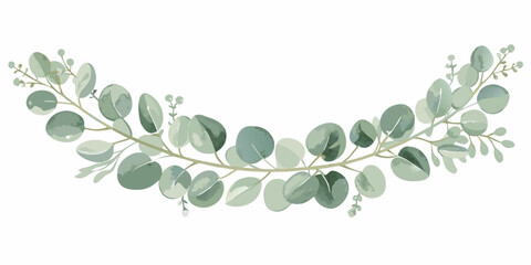 A watercolor eucalyptus branch illustration with rounded leaves and muted green tones eucalyptus branch eucalyptus leaves watercolor painting © Rina