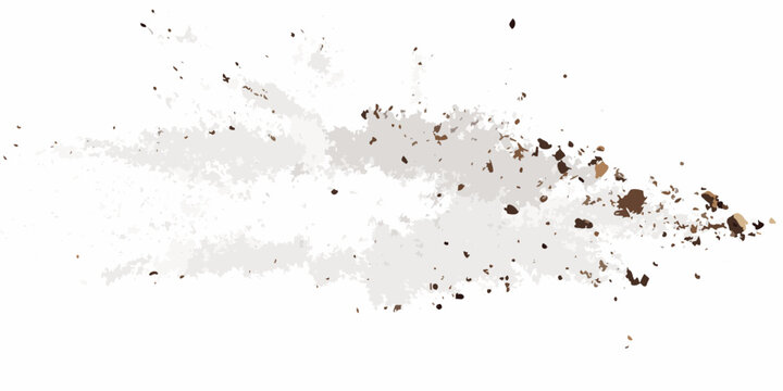 Brown dirt splatter with scattered particles on a transparent background soil mud splash texture earth