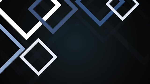 Abstract background with overlapping square frames and diamond shapes animation
