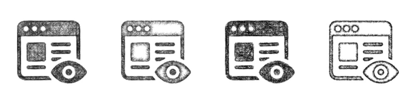 Sketch draft preview icon design set