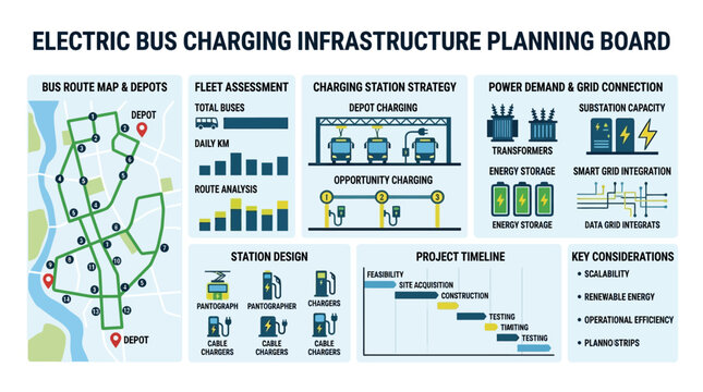 Electric Bus Charging Infrastructure Planning Board - Concept
