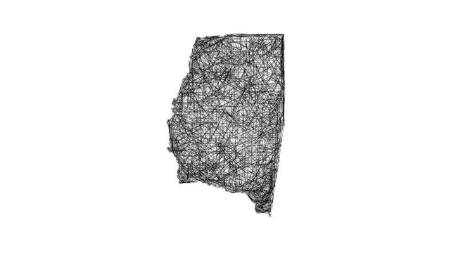 Sketch Santiago del Estero outline map animation - smooth progressive reveal
