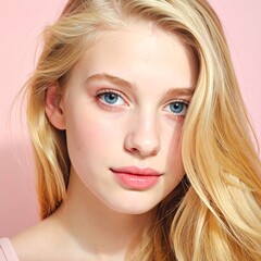 Naklejka premium Close up portrait of beautiful teenage girl